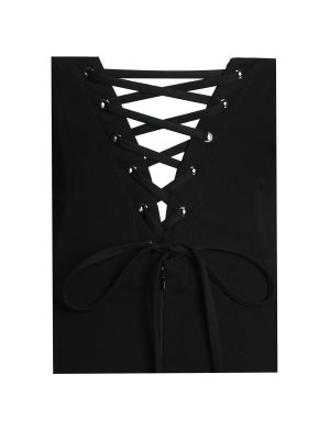 Dahliana Polka Dot Bubble Hem Corset Mini Dress