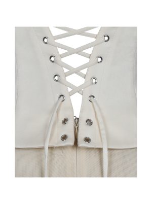 Adelina Butter Yellow Peplum Mermaid Gown with Lace-up Back