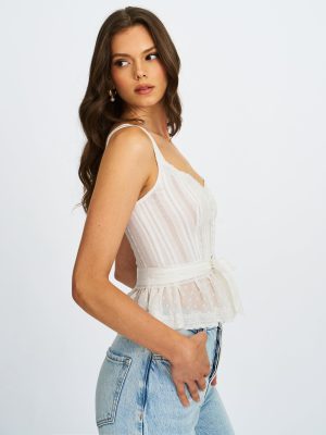 Aliya Cotton Poplin Button Up Sleeveless Top