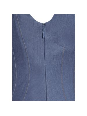 Sada Pleated Denim Mini Dress