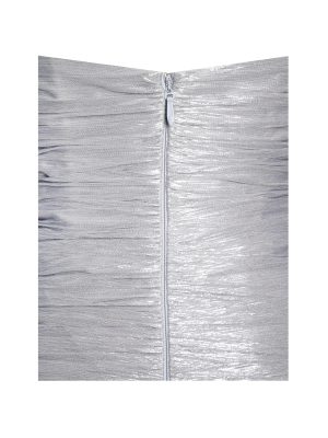 Sable Ruched Silver Glitter Mermaid Gown