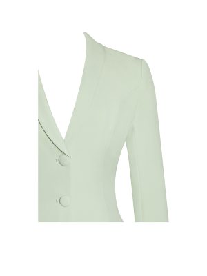 Delia Pistachio Green Blazer Dress with Pleated Detail
