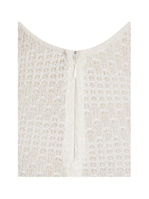 Pamina Beige Crochet Long Sleeve Midi Flare Mermaid Dress