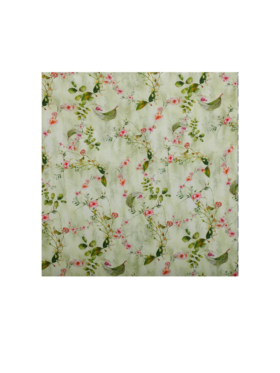 Spring Affair Green Floral Print Linen Head Scarf