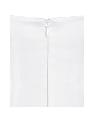 Umay White Drop Waist Satin Corset Bridal Gown