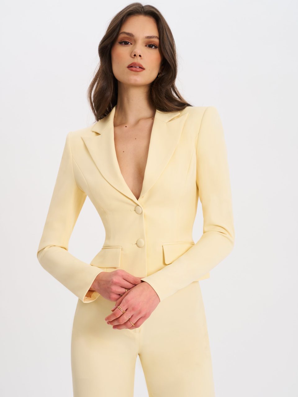 Quinne Butter Yellow Slim-fit Blazer