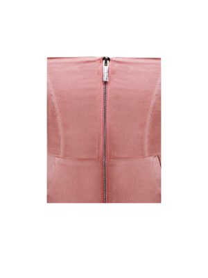 Vanity Blush Pink Satin High Slit Draping Corset Gown With Crystals