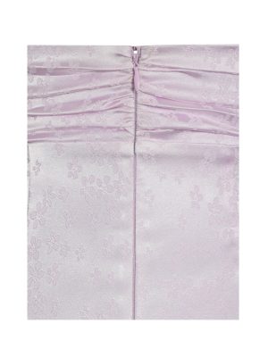 Paolina Taro Pink Jacquard Ruffle Mermaid Maxi Dress