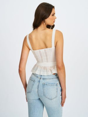 Aliya Cotton Poplin Button Up Sleeveless Top