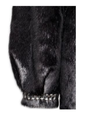 Yahia Black Vegan Long Faux Mink Coat