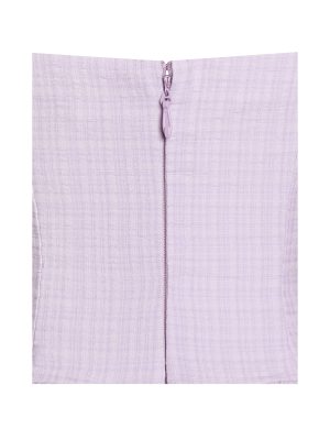 Jaclyn Lavender Lace Trim Cutout Seersucker Midi Dress