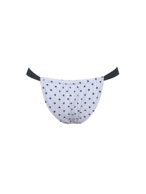 Oliveah Polka Dot Ruched Black Lacing Bikini Bottom