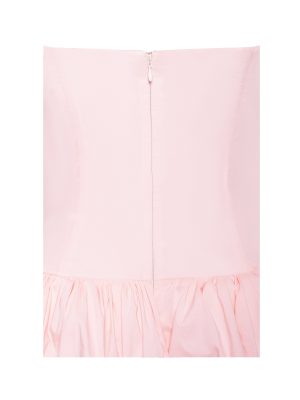 Oletta Pink Corset Strapless Bubble Hem Mini Dress