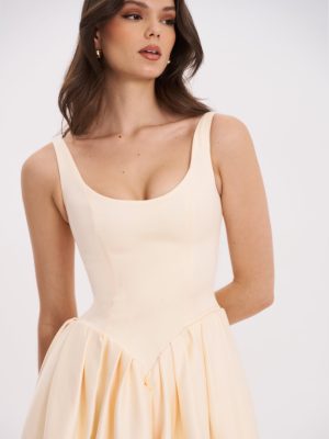 Udana Butter Yellow Drop Waist Tulip Gown