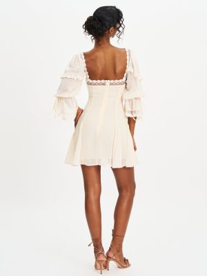 Zakira Lace Trim Half Sleeve Mini Dress