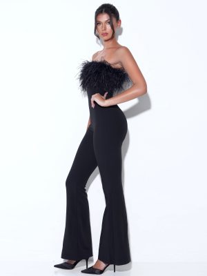 Kylan Black Feather Jumpsuit