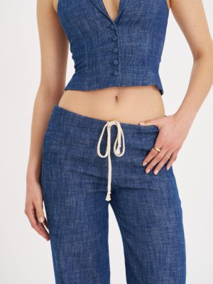 Raffaella Cotton Denim Straight Leg Pants