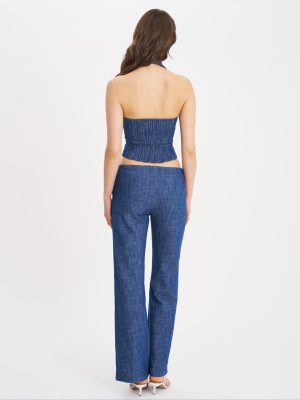 Raffaella Cotton Denim Straight Leg Pants