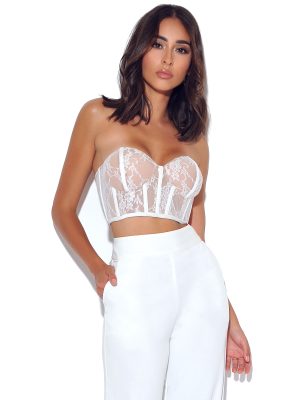 New Romantics White Lace Corset Top