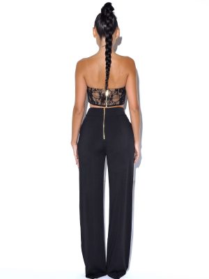 Never Enough Black Stretch Crepe Wide Leg Trousers